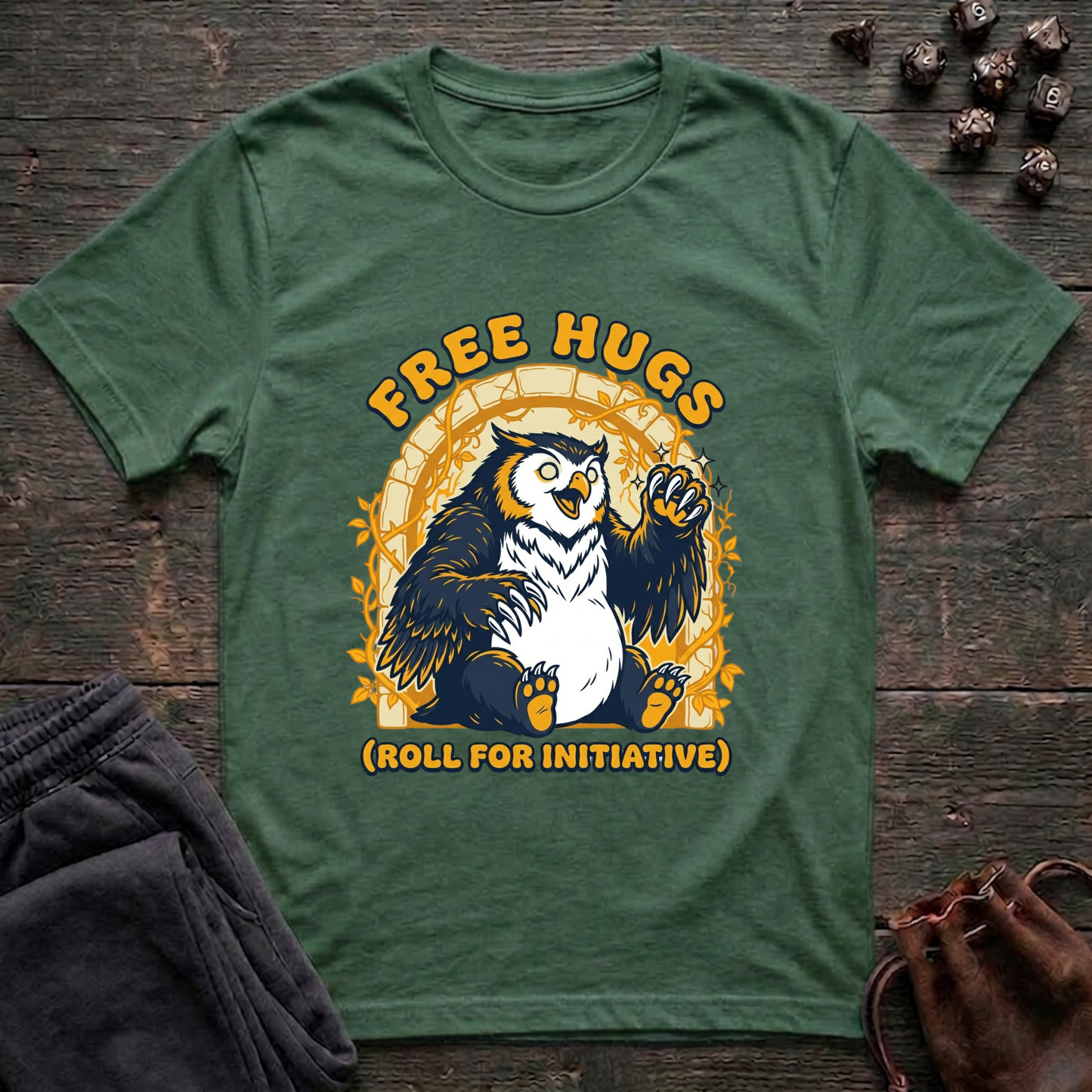 Free Hugs (Roll for Initiative) (Unisex T-Shirt)