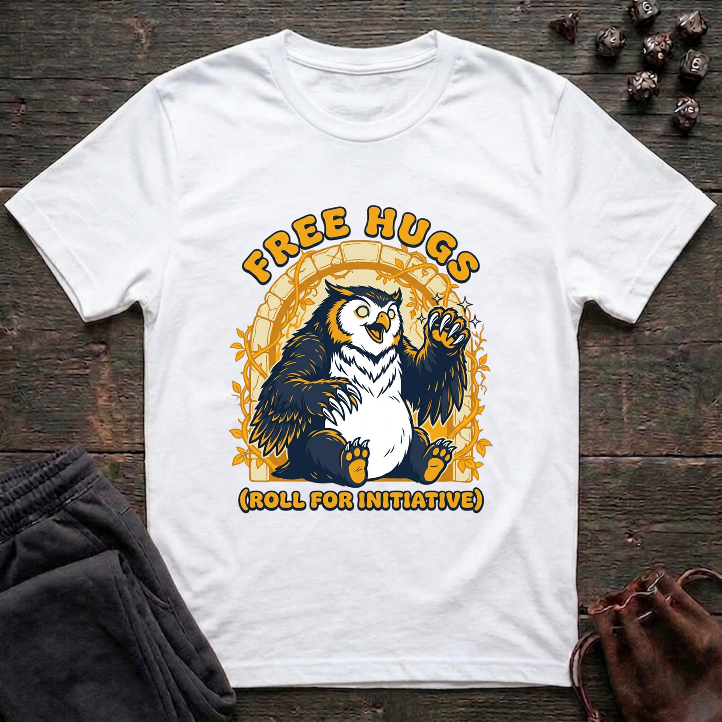 Free Hugs (Roll for Initiative) (Unisex T-Shirt)