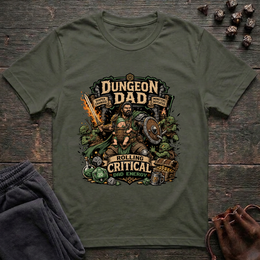 Dungeon Dad Rolling Critical Dad Energy (Unisex T-Shirt)